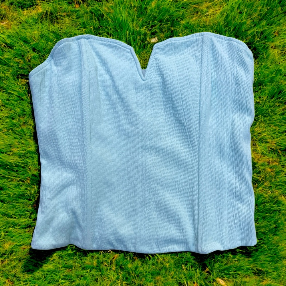 Anthropologie Light Blue Strapless Women's Top